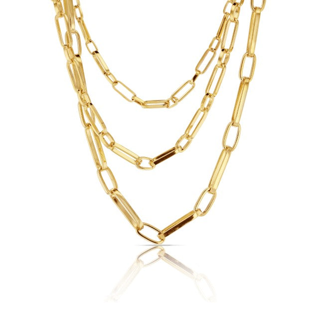 Multi Link Gold Necklace - Large Link - Brown Goldsmiths - Freeport, Me.